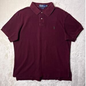VTG 90s Ralph Lauren Polo Classic Pique Cotton Shirt Men's XL Plum Prep Heritage